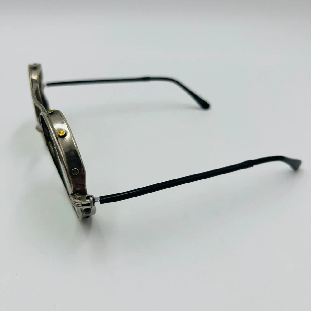 VTG MOA Round Green Safety Glasses Steampunk Industrial Side Shield Wire